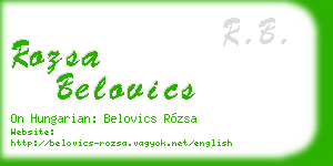 rozsa belovics business card