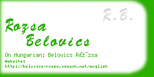 rozsa belovics business card